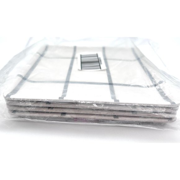 Hearth & Hand Magnolia Grid Pattern Bamboo-Melamine Appetizer Plate Set Gray - Picture 6 of 8